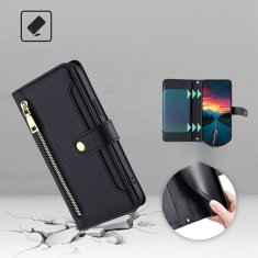 GS Realme 14 Pro 5G preklopni ovitek, denarnica z zadrgo, črn