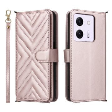 Overboard Ovitek za Xiaomi Poco M7 Pro 5G, usnjena denarnica čez telo, roza