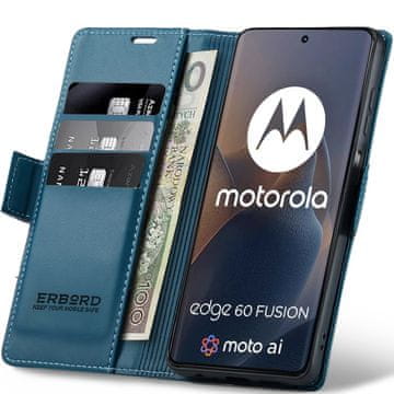 Overboard Ovitek za Motorola Edge 60 / 60 Fusion, sijoč liči , denarnica z naslonom, moder