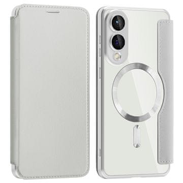 GS Usnjen ovitek za Samsung Galaxy S25 Edge - siv, združljiv z MagSafe, zaščita RFID, titanovo siv