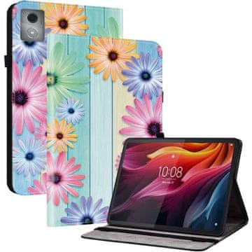 GS Ovitek za Lenovo Tab K11 Plus - barvit, s potiskom sončnic, z režami za kartice in funkcijo stojala