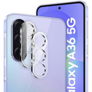 Overboard 2x kaljeno steklo zaščitno folijo za kamero za Samsung Galaxy A36 5G, prozorno