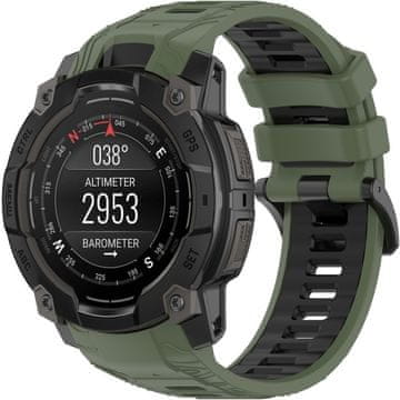 GS Silikonski pašček za Garmin Instinct 3 Solar / Instinct 3 AMOLED 45 mm - športen, zeleno-črn