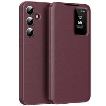 GS Ovitek Smart View za Samsung Galaxy A56 5G z žepom za kartice, bordo