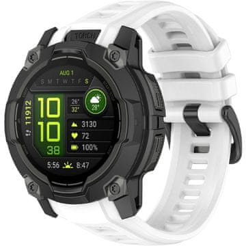 GS Silikonski pašček za Garmin Instinct 3 Solar / Instinct 3 AMOLED 50 mm - bel