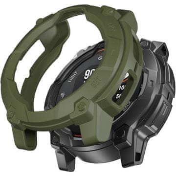 GS TPU ovitek za Garmin Instinct 3 Solar / Instinct 3 AMOLED 50 mm, bumper - zelen