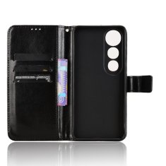 GS Ovitek denarnica Crazy Horse za Vivo V50 Lite 4G / 5G, črn