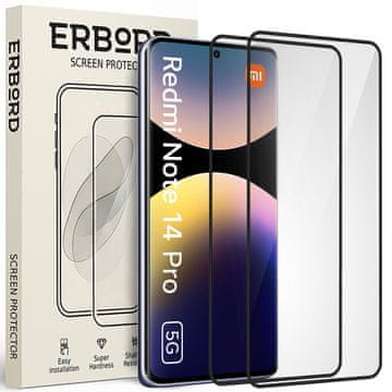 Overboard 2x kaljeno steklo za Xiaomi Redmi Note 14 Pro / Poco X7, 3D full, steklo za celoten zaslon