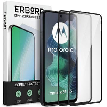Overboard 2x kaljeno steklo za Motorola Moto G35 5G, 3D full, steklo za celoten zaslon