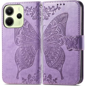 GS Ovitek za Xiaomi Redmi Note 14 4G, metulj, vijoličen