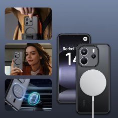 Overboard Ovitek za Xiaomi Redmi Note 14 4G, za MagSafe, mat ovitek , črn + zaščitno steklo za zaslon