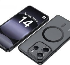 Overboard Ovitek za Xiaomi Redmi Note 14 4G, za MagSafe, mat ovitek , črn + zaščitno steklo za zaslon