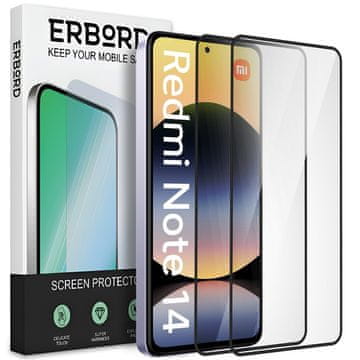 Overboard 2x kaljeno steklo za Xiaomi Redmi Note 14 4G, 3D polno, steklo za celoten zaslon