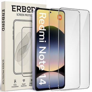 Overboard 2x kaljeno steklo za Xiaomi Redmi Note 14 4G, 9H trdo steklo, hitro