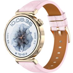 GS Eleganten usnjen pašček z zaponko za ure s širino montaže 18 mm - roza