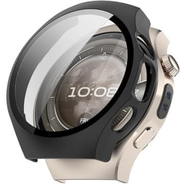 GS Ovitek 2 v 1 + kaljeno steklo za Huawei Watch 5 42 mm, črn