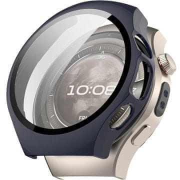 GS Ovitek 2 v 1 + kaljeno steklo za Huawei Watch 5 46 mm, temno moder