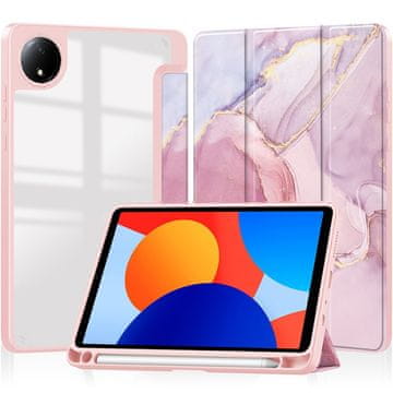 GS Eleganten ovitek za Xiaomi Redmi Pad SE 8.7" - Smartcase Hybrid Marmorno roza