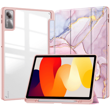 GS Eleganten ovitek za Xiaomi Redmi Pad SE 11" - Smartcase Hybrid Marmorno roza