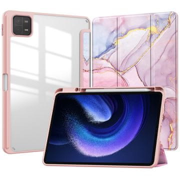GS Eleganten ovitek za Xiaomi Pad 7 / 7 Pro - Smartcase Hybrid Marmorno roza