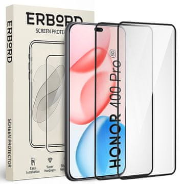 Overboard 2x kaljeno steklo za Honor 400 Pro 5G, 3D full, steklo za celoten zaslon