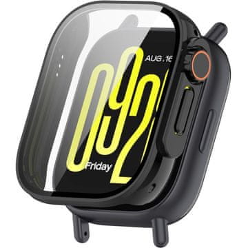 GS Ovitek s kaljenim steklom za Xiaomi Redmi Watch 5 Active - popolna 2-v-1 zaščita - črn