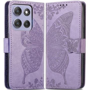 GS Ovitek za Motorola Moto G86 Power 5G, metulj, vijoličen