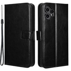 GS Ovitek denarnica CMF Nothing Phone 2 Pro Crazy Horse s preklopom, črn