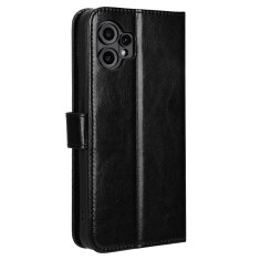 GS Ovitek denarnica CMF Nothing Phone 2 Pro Crazy Horse s preklopom, črn