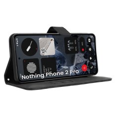GS Ovitek denarnica CMF Nothing Phone 2 Pro Crazy Horse s preklopom, črn