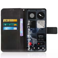 GS Ovitek denarnica CMF Nothing Phone 2 Pro Crazy Horse s preklopom, črn