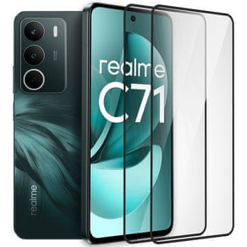Overboard 2x kaljeno steklo za Realme C71, 3D polno, steklo za celoten zaslon