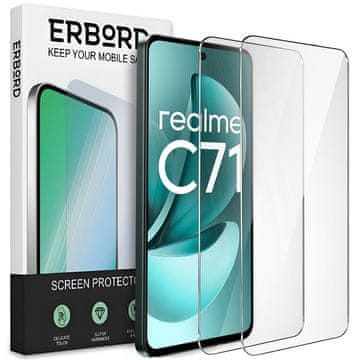 Overboard 2x kaljeno steklo za Realme C71, 9H trdo steklo, steklo