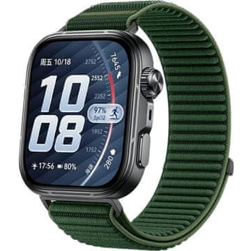 GS Najlonski pašček za Huawei Watch Fit 4 / 4 Pro / 3, temno zelen