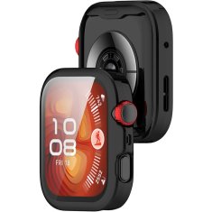 GS Milanska zapestnica + ovitek z zaščitnim ovitko za Huawei Watch Fit 4, črna