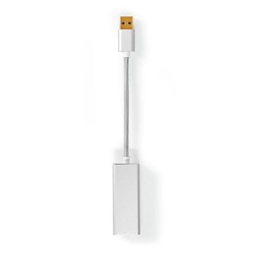 Nedis Omrežna kartica USB | USB 3.2 Gen 1 | 1 Gbps | USB-A moški | RJ45 ženski | 0,20 m | Okrogla | Pozlačeno | Goli baker | Srebro | Škatla s pokritim oknom