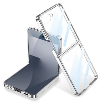 GS Ovitek s steklom za Samsung Galaxy Z Flip7 5G, ohišje za računalnik, srebrno
