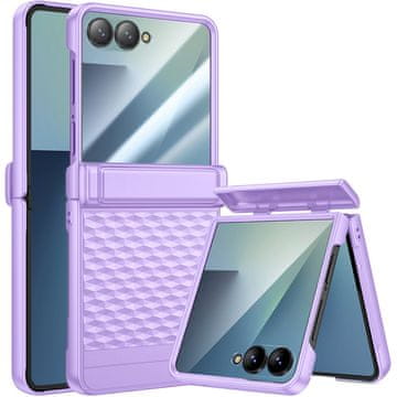 GS Ovitek za Samsung Galaxy Z Flip7 5G, ohišje za računalnik, s steklom, vijoličen