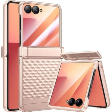 GS Ovitek za Samsung Galaxy Z Flip7 5G, ohišje za računalnik, s steklom, zlat