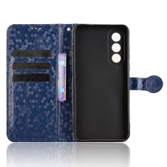 GS Ovitek za OnePlus Nord 5 s preklopom, denarnica v obliki rombov, moder