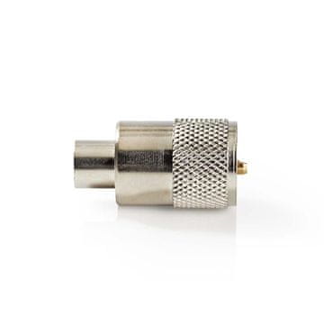 Nedis PL259 Kontakt | Rak | Hane | Plošče iz niklja | 75 ohmov | Spajka | Premer vhodnega kabla: 6,0 mm | Kovina | Srebro | 25 st. Srebro | ovojnica