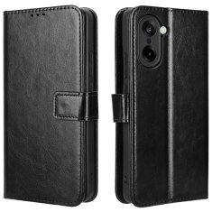 GS Ovitek denarnica Crazy Horse za OnePlus Nord CE5, črn