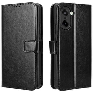 GS Ovitek denarnica Crazy Horse za OnePlus Nord CE5, črn