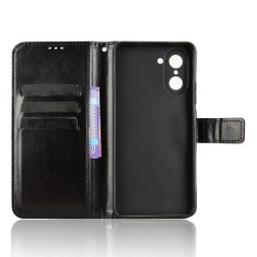 GS Ovitek denarnica Crazy Horse za OnePlus Nord CE5, črn