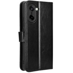 GS Ovitek denarnica Crazy Horse za OnePlus Nord CE5, črn