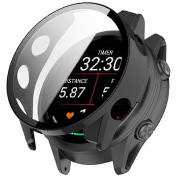 GS Ovitek 2 v 1 + kaljeno steklo za Garmin Forerunner 170 / Forerunner 70, črn