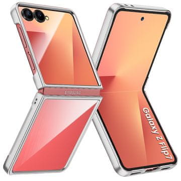 GS Ovitek za Samsung Galaxy Z Flip7 s sijajnim zaključkom - srebrn
