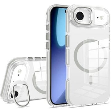 Overboard Ovitek za iPhone Air, pripravljen za MagSafe, s stojalom, prozoren s sivimi poudarki