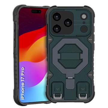 Overboard Ovitek Armor za iPhone 17 Pro, odporen na MagSafe, s stojalom, moder