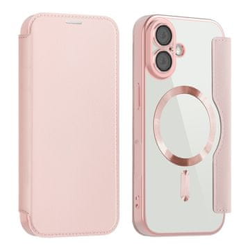 GS Ovitek za iPhone 17 z zapiranjem, RFID denarnica MagSafe z zaščito kamere, roza